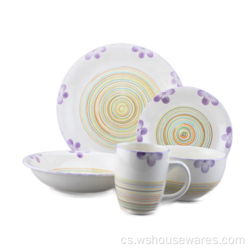 Evropský moderní design ruční tisk keramiky sady nádobí